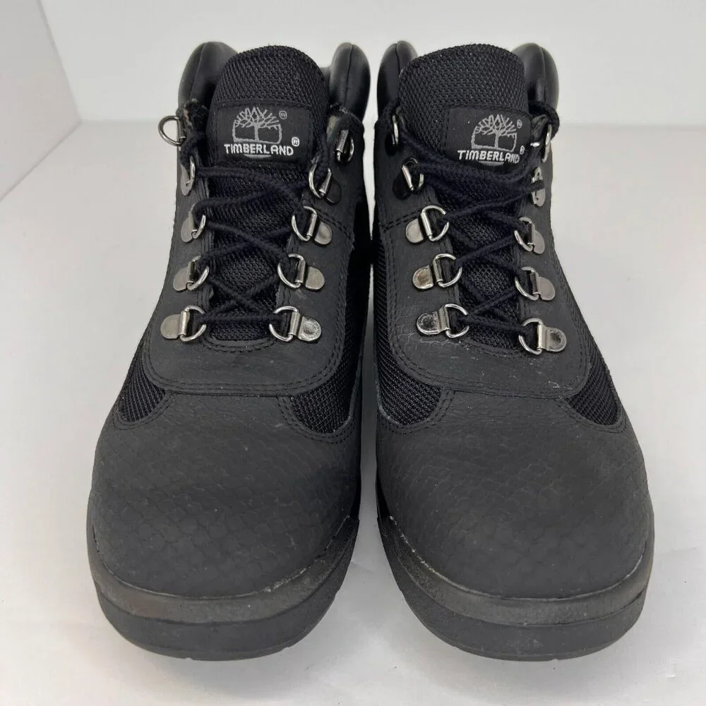 Timberland Helcor Mens 243330 Black Canvas Mid Top Size 6 Hiking Boots